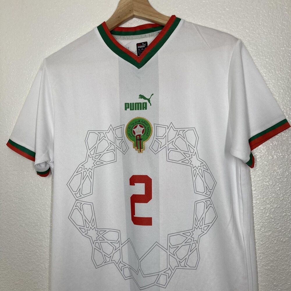 Morocco Soccer Jersey Youth  XL White Puma Hakimi 2 DryCell National Team Home - Picture 3 of 15